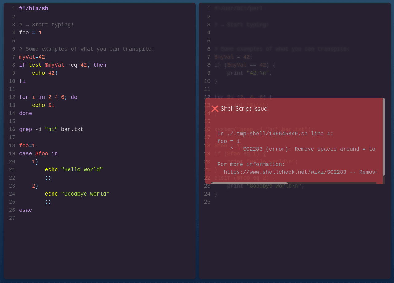Transperler shell live validation.